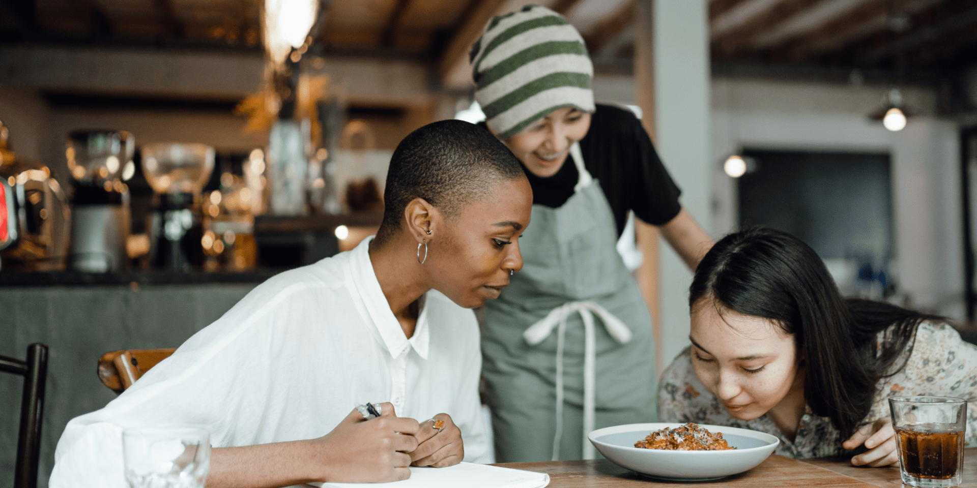 Students smelling food to understand nutritional value